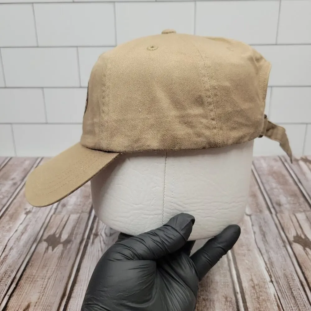 Duluth Trading Co Logo Hat XL/XXL Tan Cotton Strapback Dad Cap Outdoor Bear